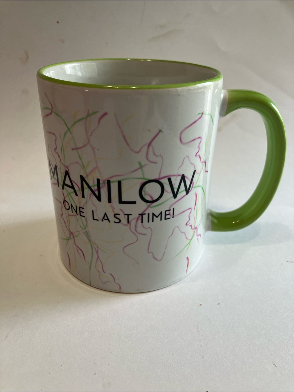 Barry Manilow - One Last Time Tour Mug Green Handle Cup